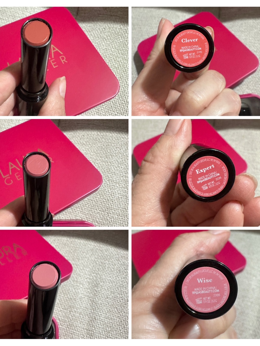 LAURA GELLER SMART POUT TRANSFER PROOF LIPSTICK TRIO:WISE EXPERT CLEVER NIB/NWOT - Picture 3 of 6